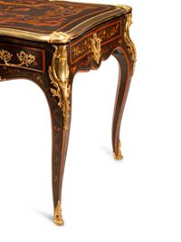 A Louis XV Style Gilt Bronze Mounted Marquetry Bureau Plat, 20th Century
