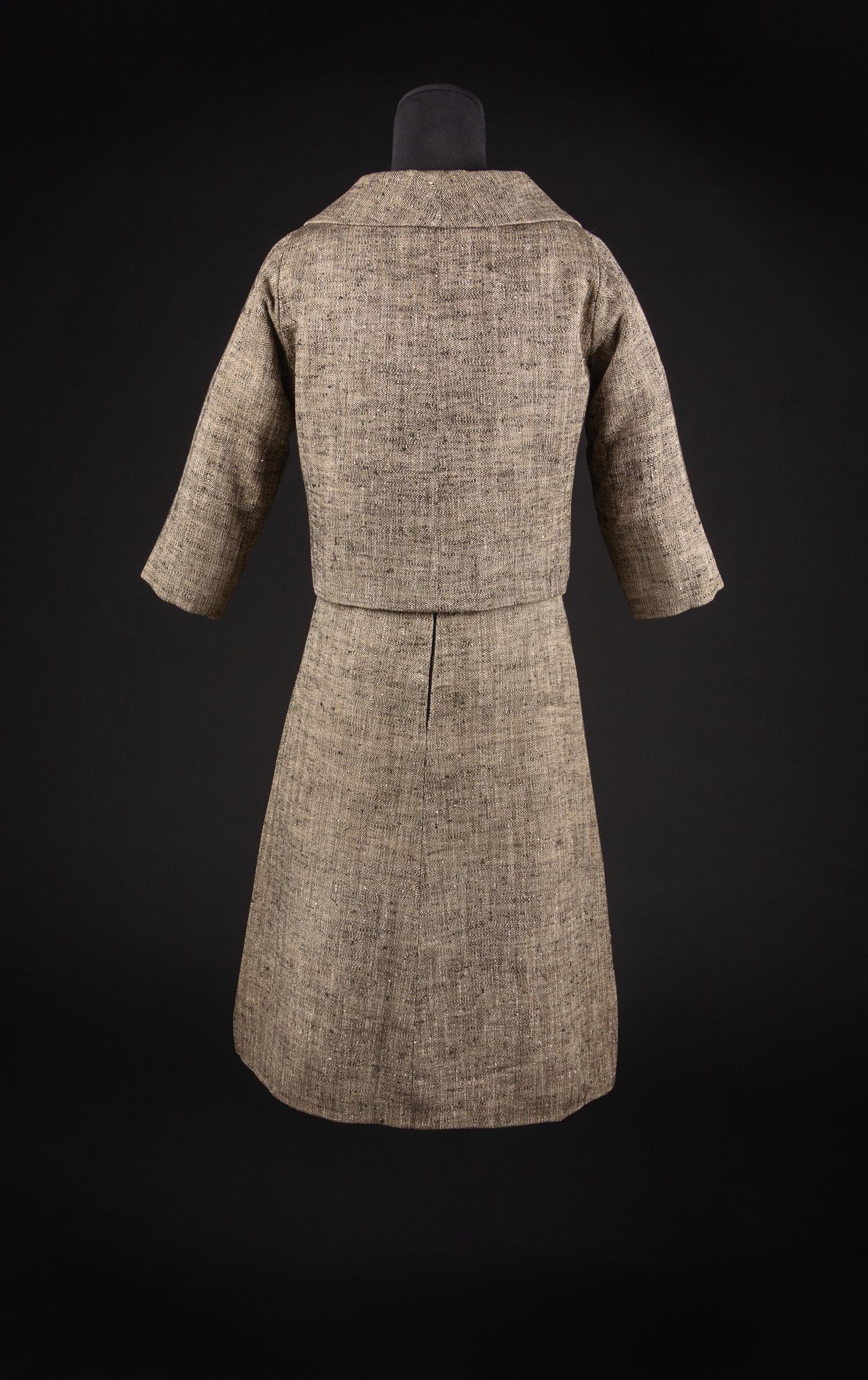 Christian Dior by Yves Saint Laurent Haute Couture Ensemble, Spring/Summer 1958 — Worn by Dame Olivia de Havilland to the opening of Proud Rebel, May 1958.