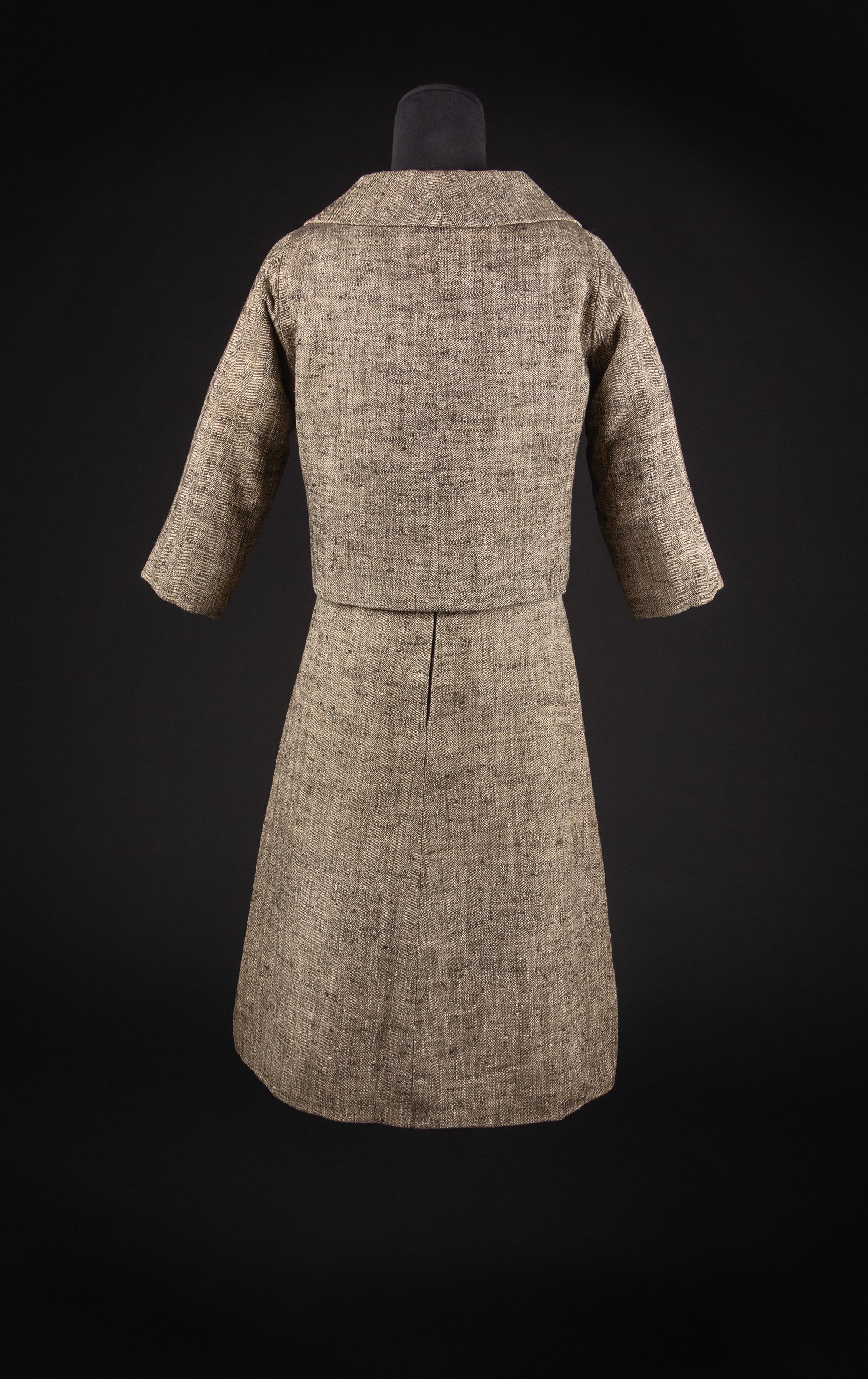 Christian Dior by Yves Saint Laurent Haute Couture Ensemble, Spring/Summer 1958 — Worn by Dame Olivia de Havilland to the opening of Proud Rebel, May 1958.