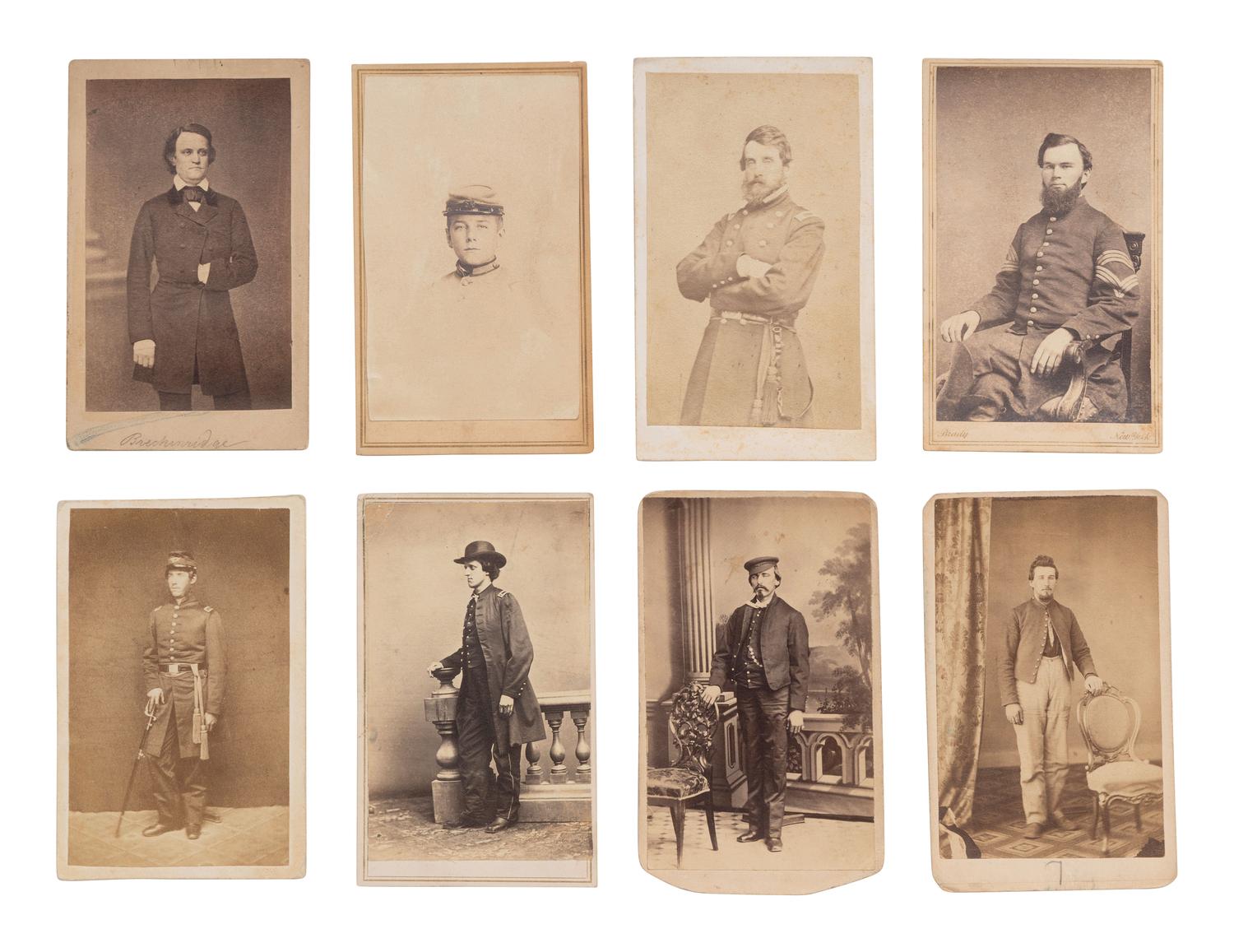 [CIVIL WAR]. A group of assorted photographs, many featuring Civil War soldiers.