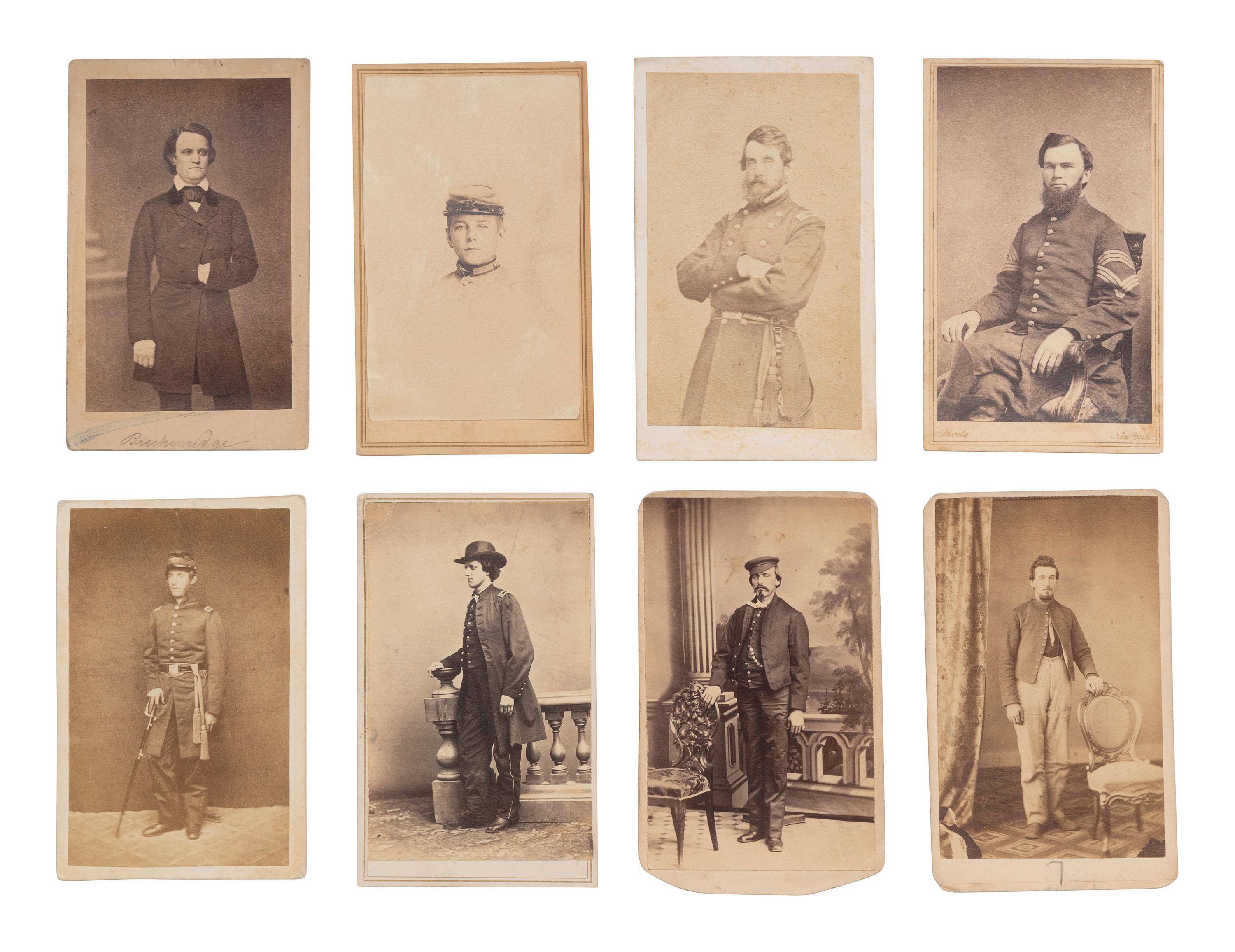[CIVIL WAR]. A group of assorted photographs, many featuring Civil War soldiers.