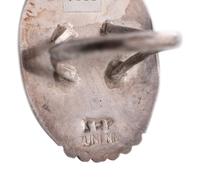 Silver and Mosaic Inlay Rings, with Dancing Mudhead Figures
