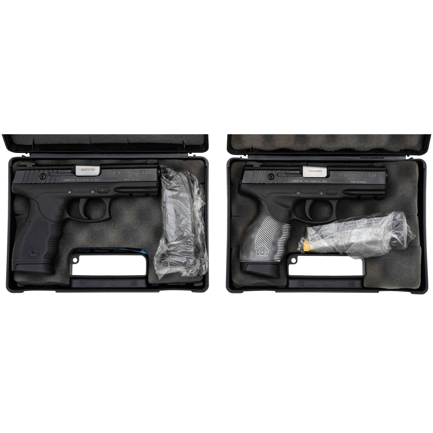 * Lot of Two Taurus PT 24/7 Pistols in Box with Accessories
