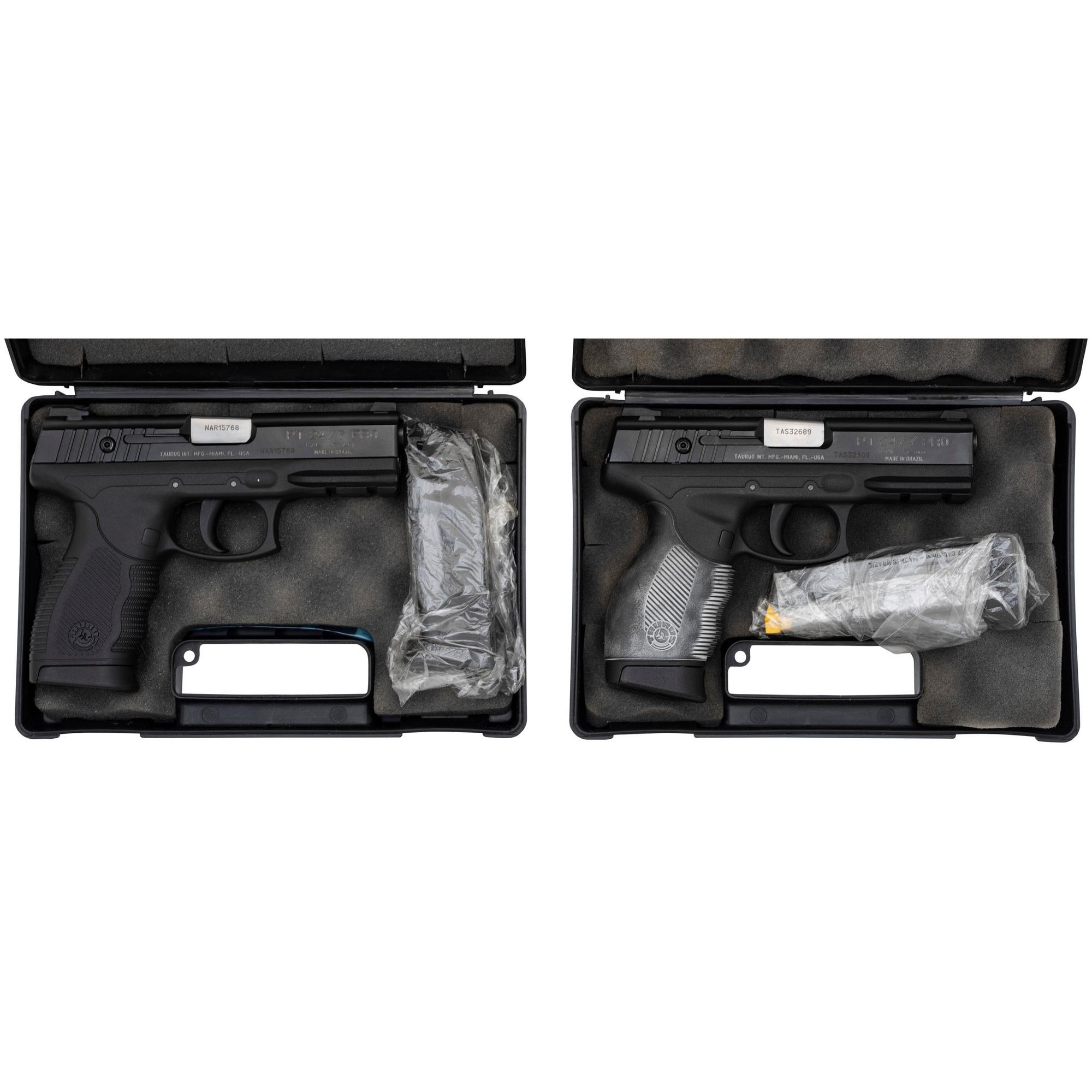* Lot of Two Taurus PT 24/7 Pistols in Box with Accessories