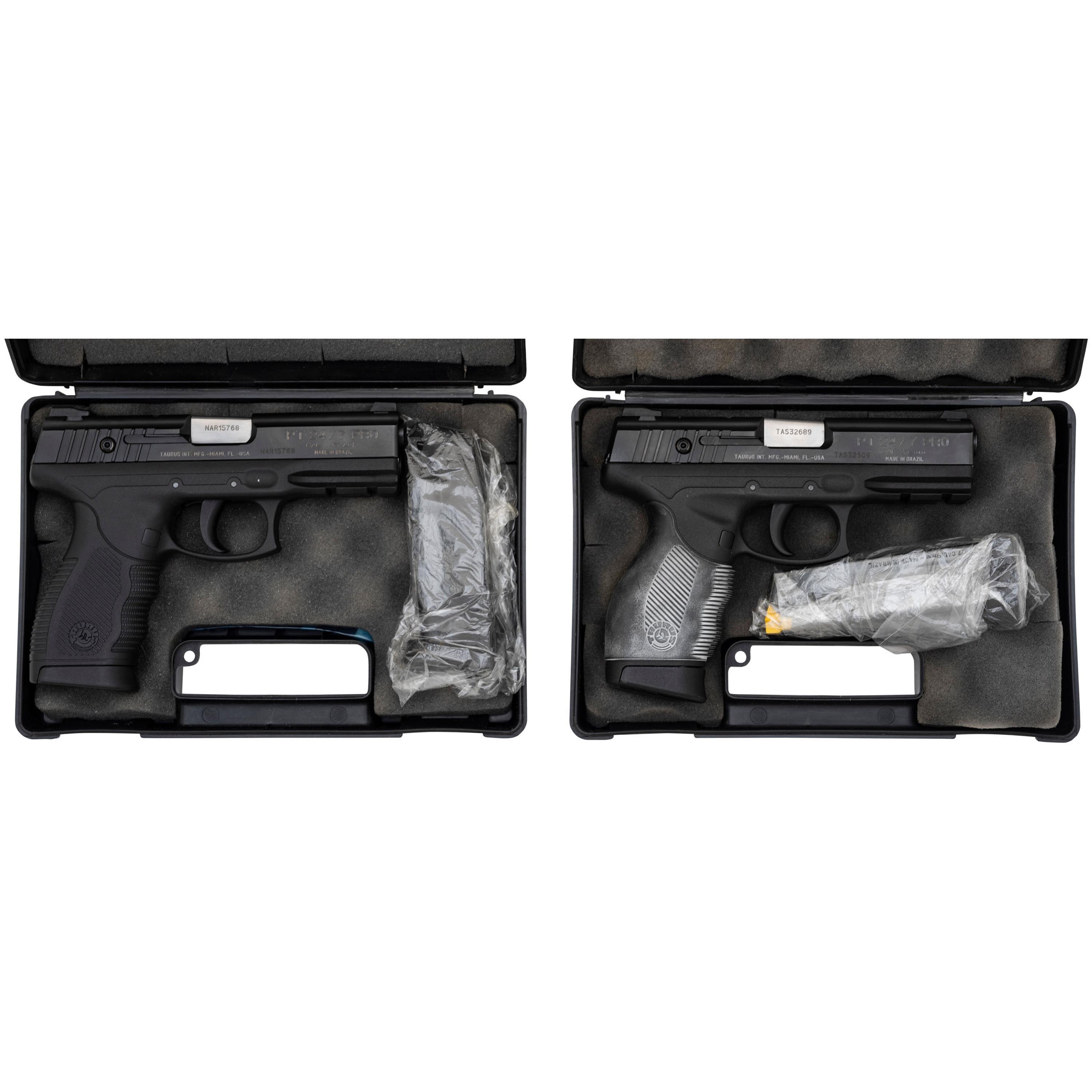 * Lot of Two Taurus PT 24/7 Pistols in Box with Accessories