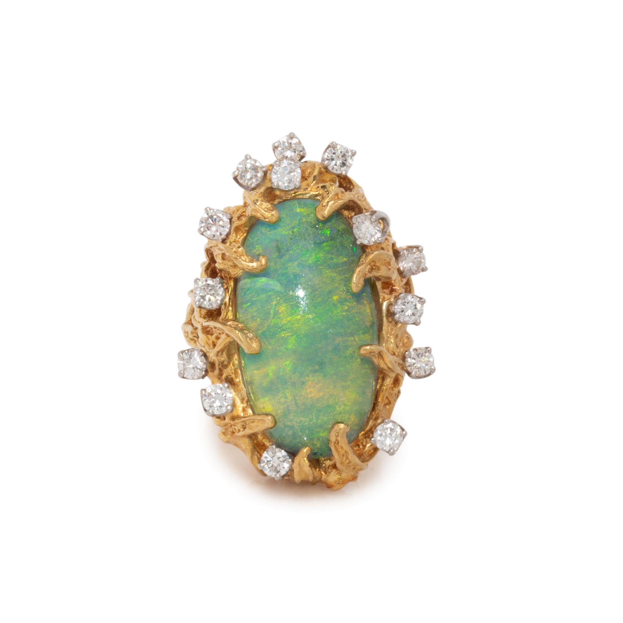 OPAL AND DIAMOND RING