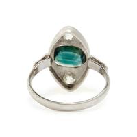 GREEN SAPPHIRE AND DIAMOND RING