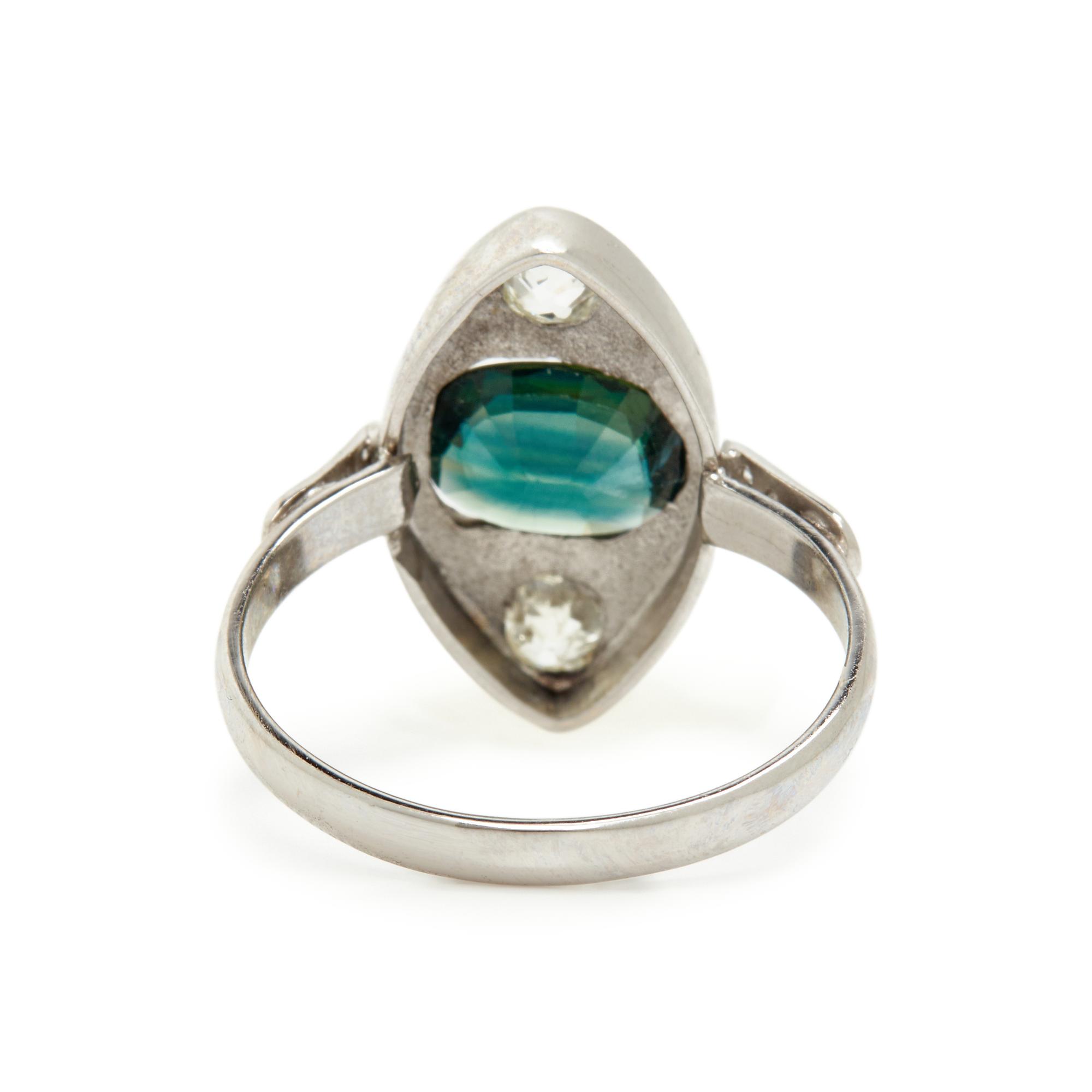 GREEN SAPPHIRE AND DIAMOND RING