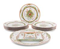 A Group of Hermès Le Jardin de Pythagore Porcelain Dinnerware Articles