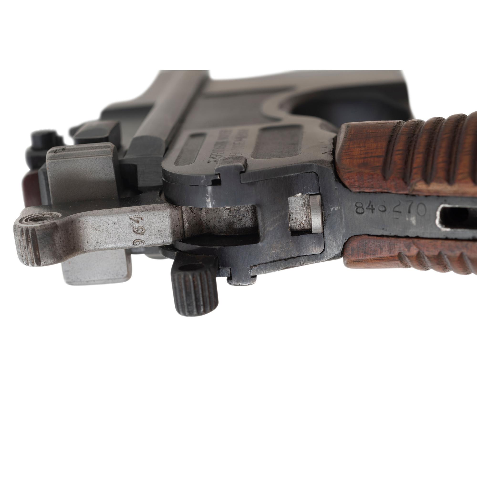 **Refurbished Import Marked Mauser C96 Pistol with Reproduction Stock Holster and Carrier