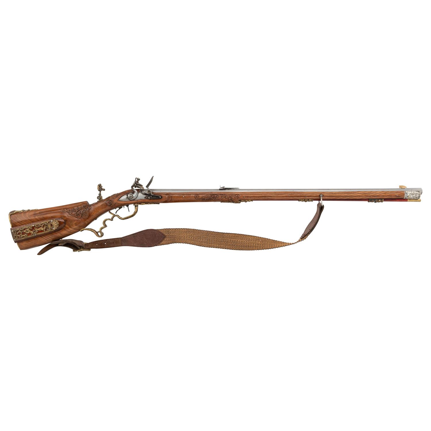 Carved Contemporary Flintlock Jaeger Rifle