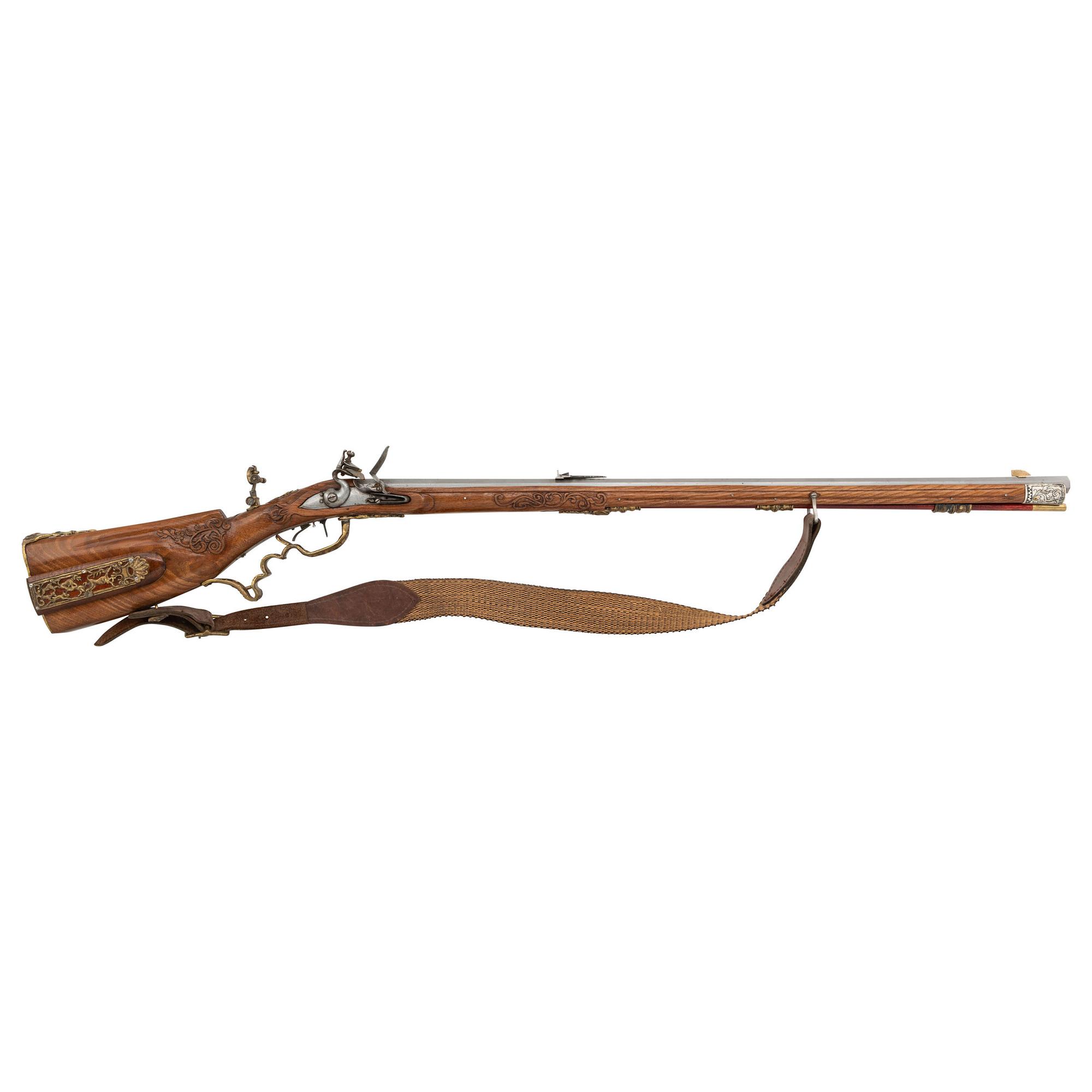 Carved Contemporary Flintlock Jaeger Rifle