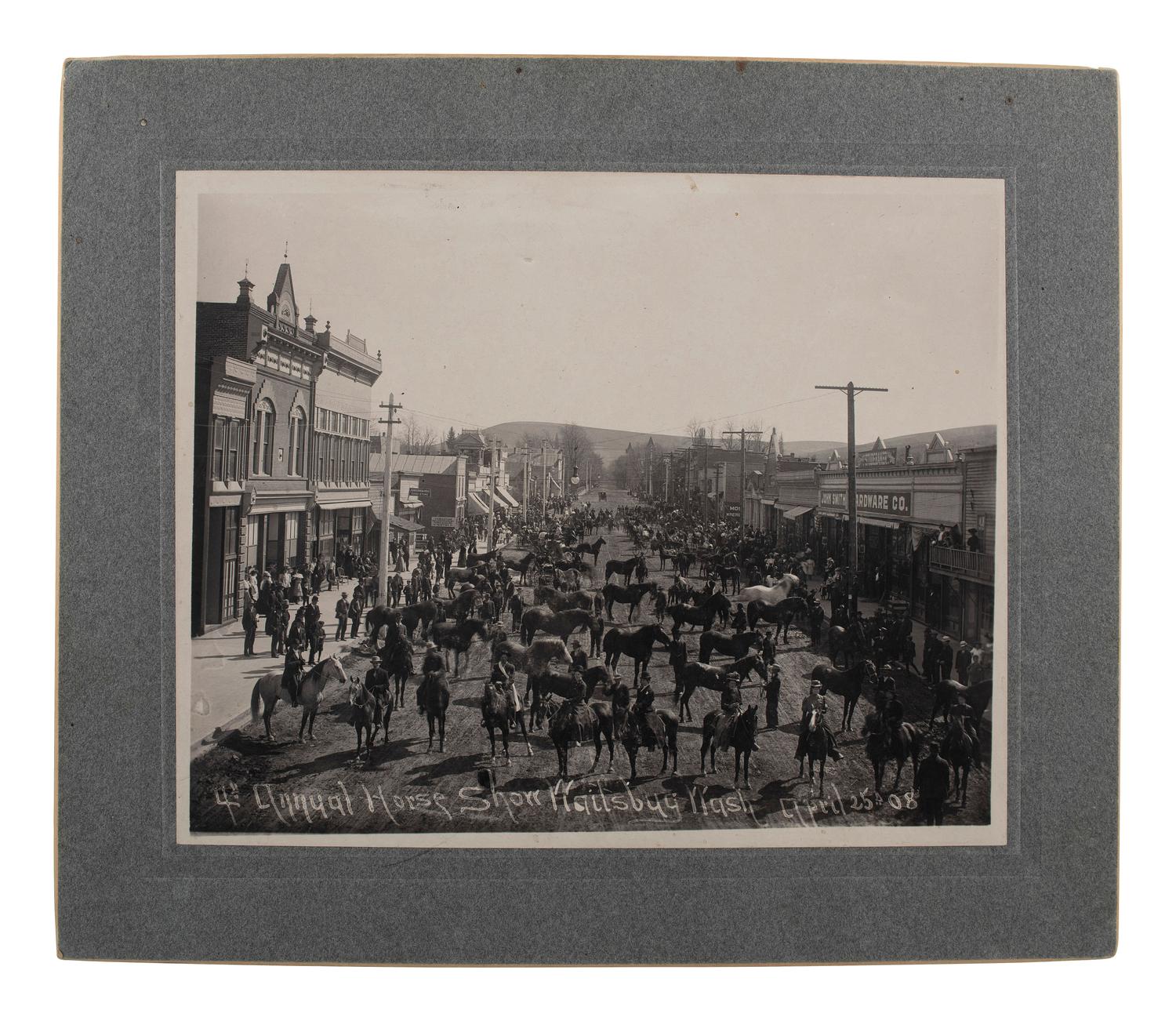 [EARLY PHOTOGRAPHY] -- [WESTERN AMERICANA]. A group of 3 photographs of western subjects and scene, incl. a frontiersman, gamblers, and a Washington state horse show.