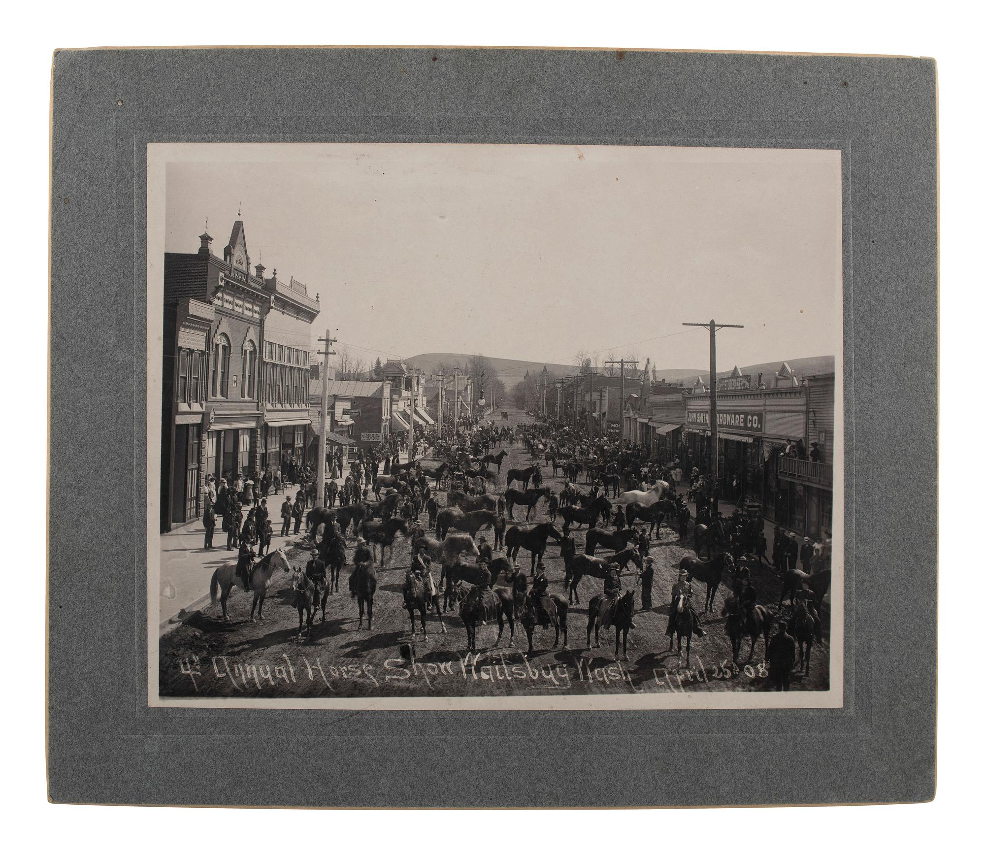 [EARLY PHOTOGRAPHY] -- [WESTERN AMERICANA]. A group of 3 photographs of western subjects and scene, incl. a frontiersman, gamblers, and a Washington state horse show.