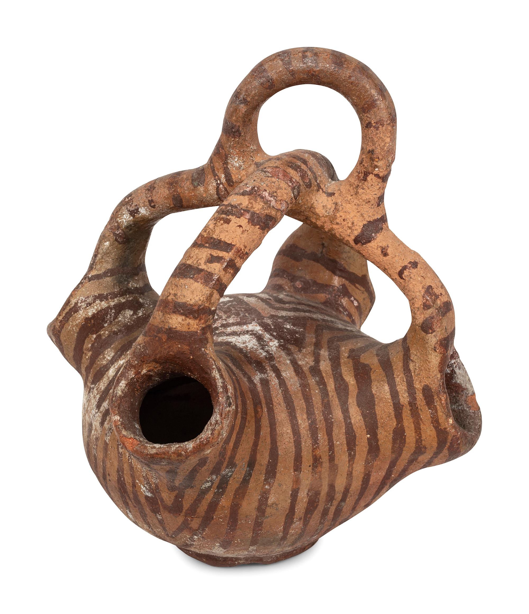 Maricopa Pottery Jar, with Twisted Handle
