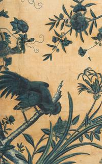A Chinese Export Blue and White Wallpaper Four-Panel Screen