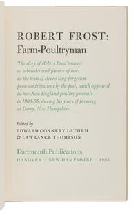 [FROST, Robert (1874-1963)]. A group of 7 works by or about Frost, comprising: