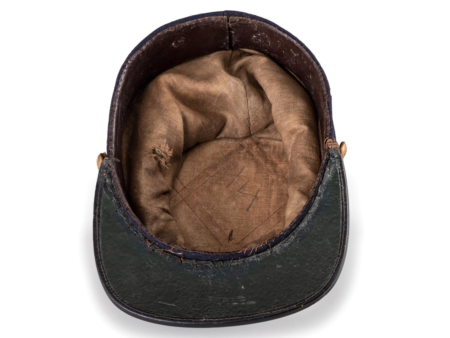 [CIVIL WAR] Private-purchase kepi and painted tintype, identified to Henry McCuen, Company D, 14th NY Heavy Artillery.