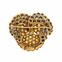 Jean Vitau, Diamond, Sapphire, and Yellow Sapphire Pansy Brooch