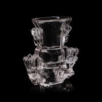 A Chinese Rock Crystal Vase Flanked by Flowers, early 20th Century 晚清-民國 水晶靈芝芙蓉花樽