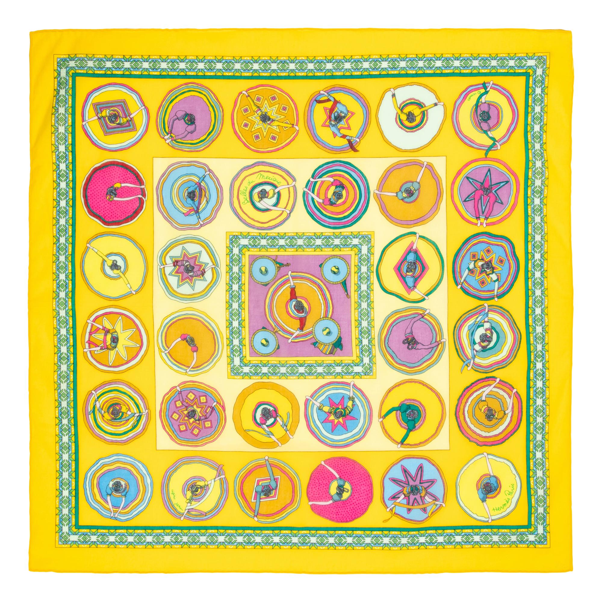 Three Hermès 70cm Cotton and Silk Scarves