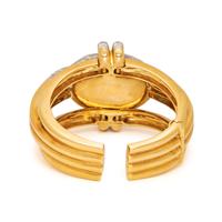 DAVID WEBB, CARVED ROCK CRYSTAL AND DIAMOND CUFF BRACELET
