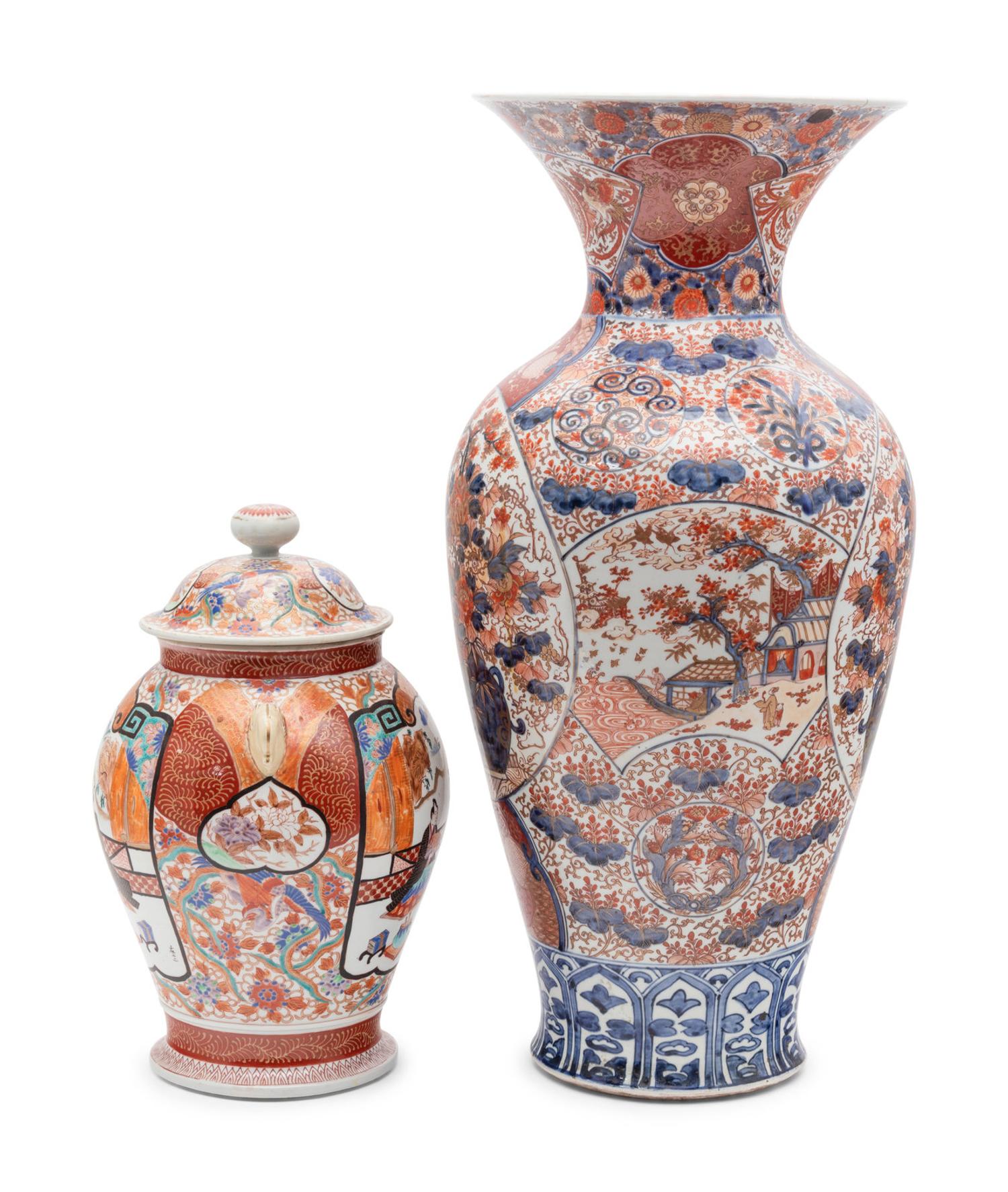 17 Japanese Porcelain Articles, together with Two Japanese Imari Vessels