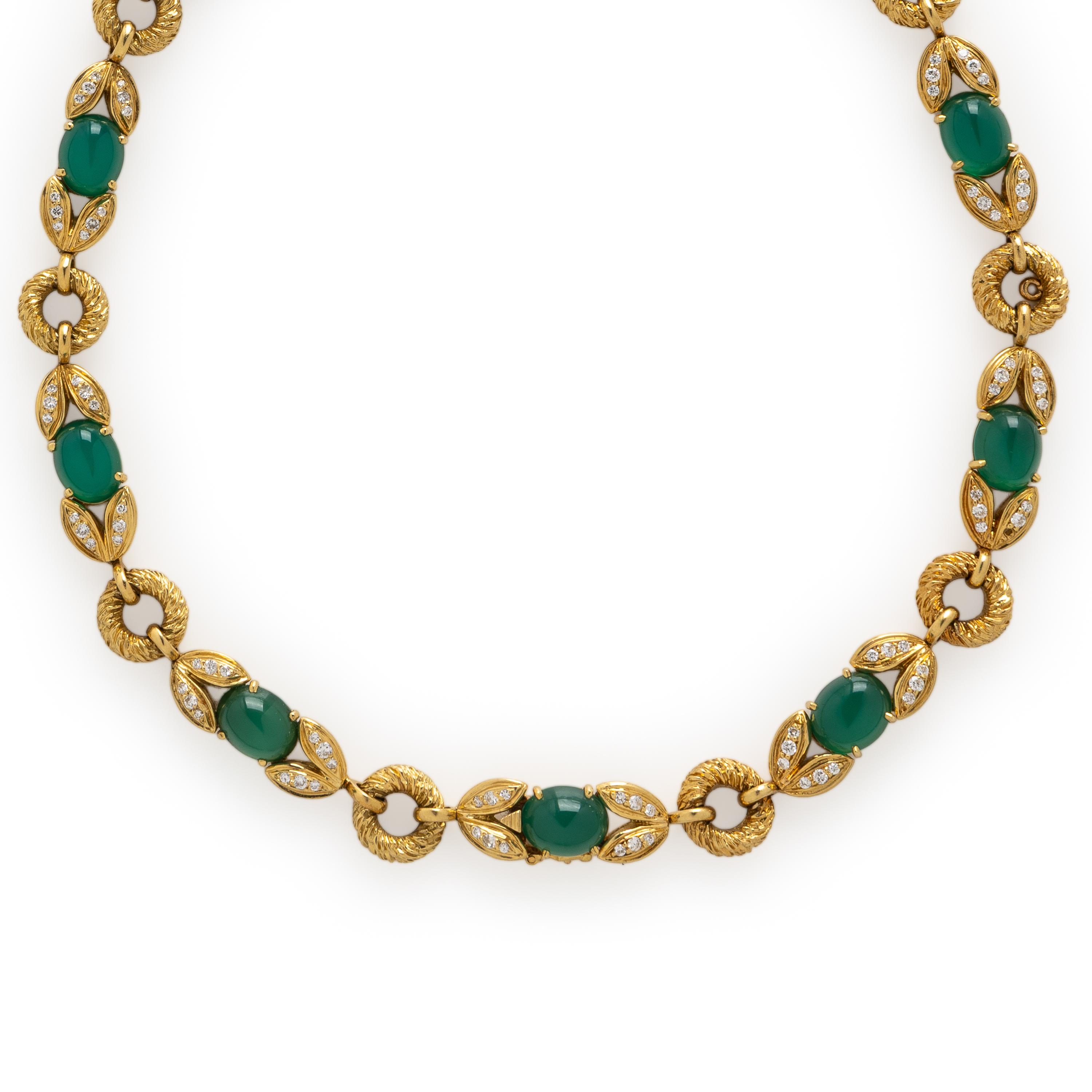 Van Cleef & Arpels, Yellow Gold, Chalcedony, and Diamond Convertible Necklace
