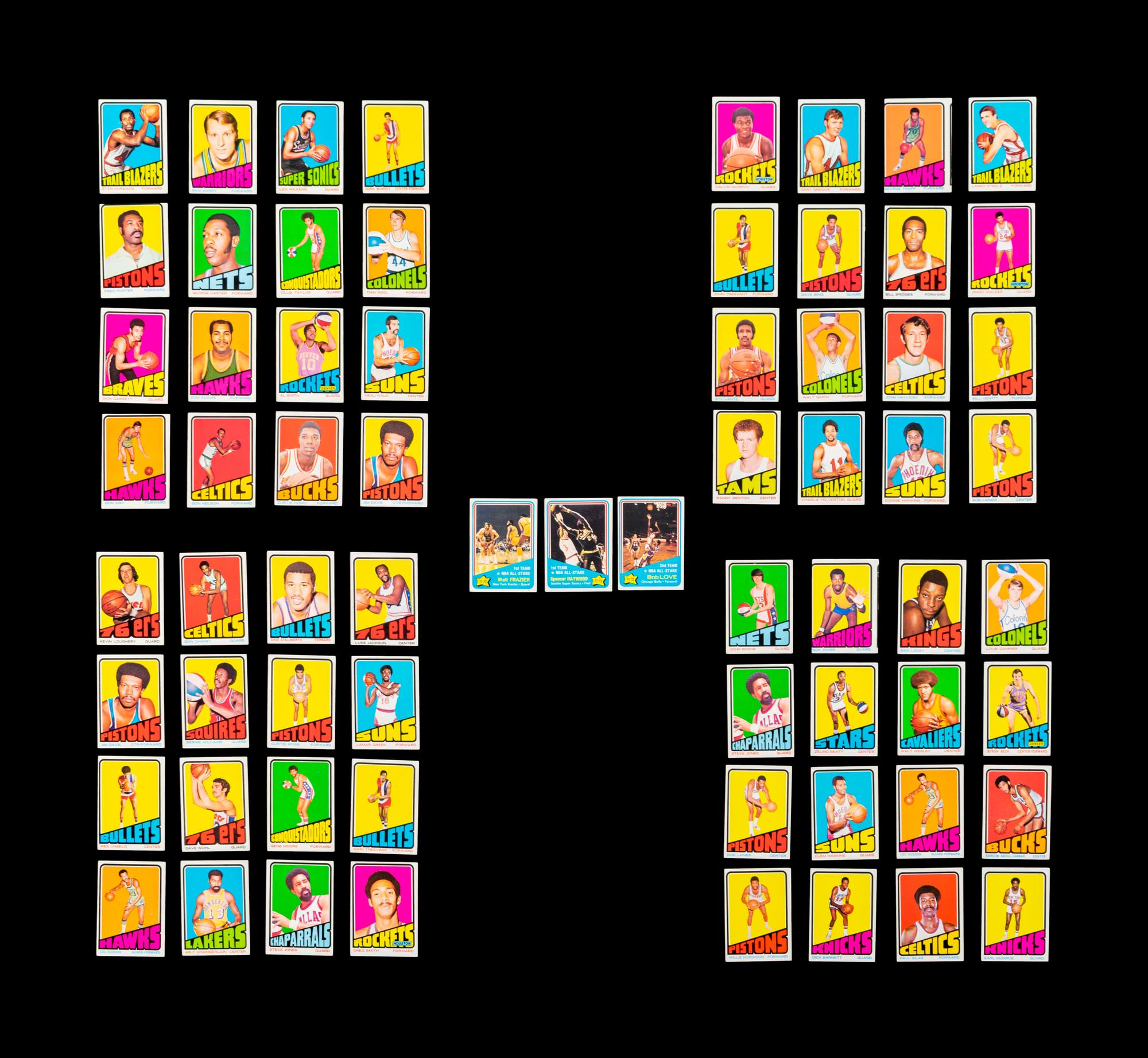 A Group of 67 1972-73 Topps Basketball Cards (Including Kareem Abdul-Jabbar, Wilt Chamberlain and Multiple Hall of Famers),