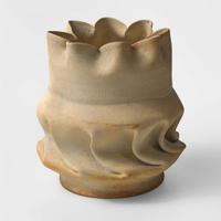 George Ohr (American, 1857-1918) Buff Bisque Vase with In-Body Twist, Biloxi, Mississippi, USA, circa 1898-1910