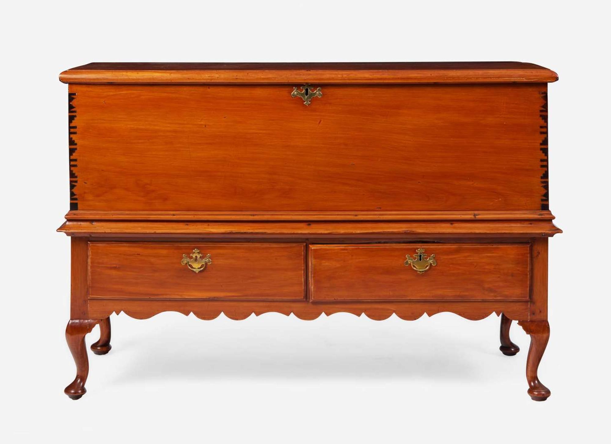 A Queen Anne cedar blanket chest-on-stand, Bermuda, 18th century