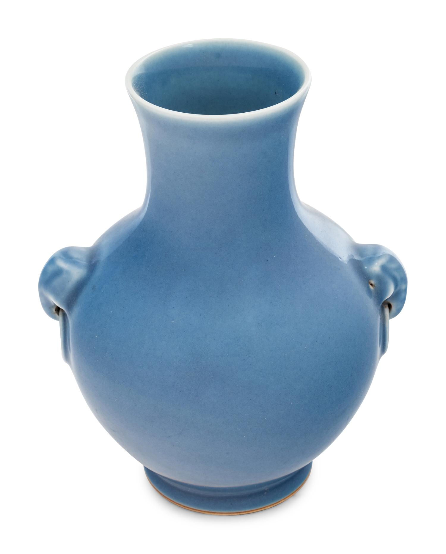 A Chinese Claire-de-Lune Glazed Porcelain Zun Vase