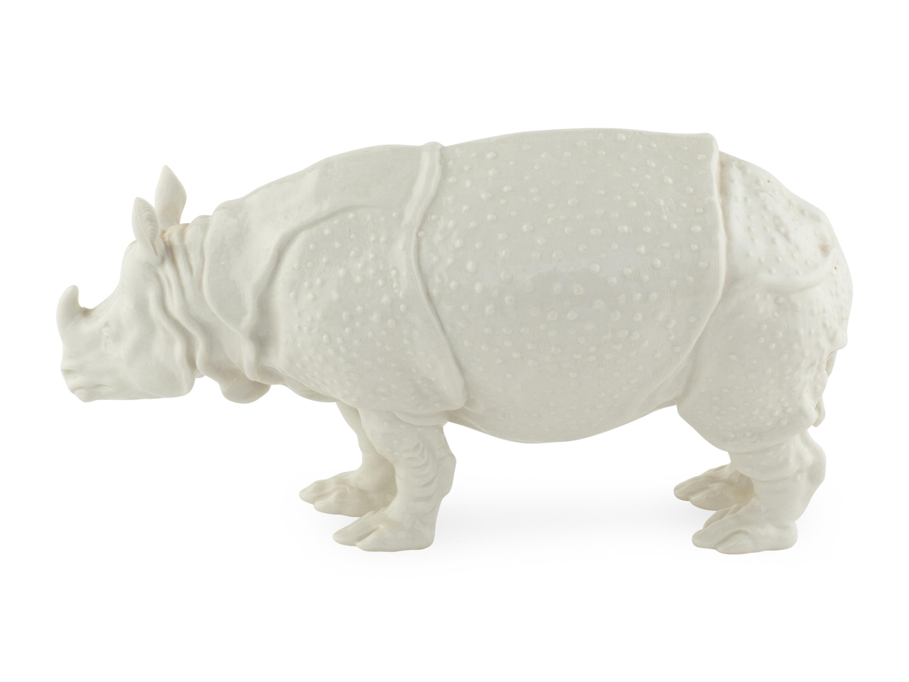 A Nymphenburg Porcelain Clara Rhinoceros