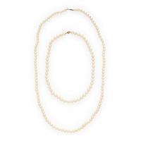 TWO CULTURED PEARL NECKLACES