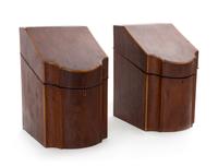 A Pair of George III Mahogany Knife Boxes