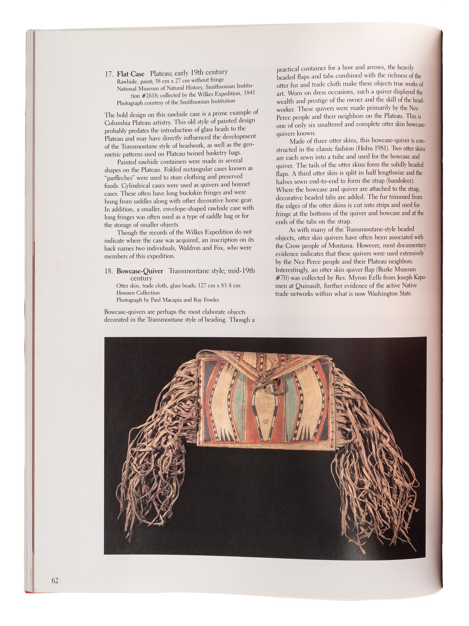 Nez Perce Beaded Otter Bowcase and Quiver, with Bow