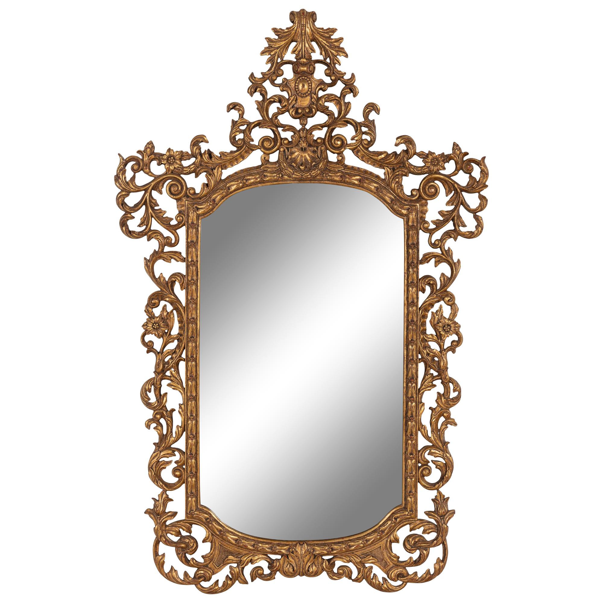 An Italian Rococo Style Giltwood Mirror