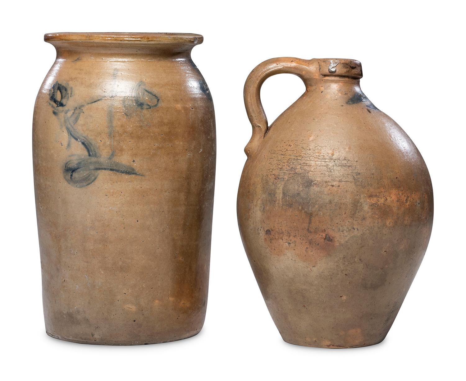 Two Mead Family Stoneware Vessels
