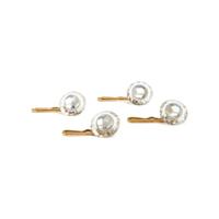 ART DECO, BICOLOR GOLD, MOONSTONE AND ROCK CRYSTAL DRESS SET
