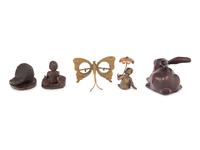 A Group of Five Bronze and Brass Articles
