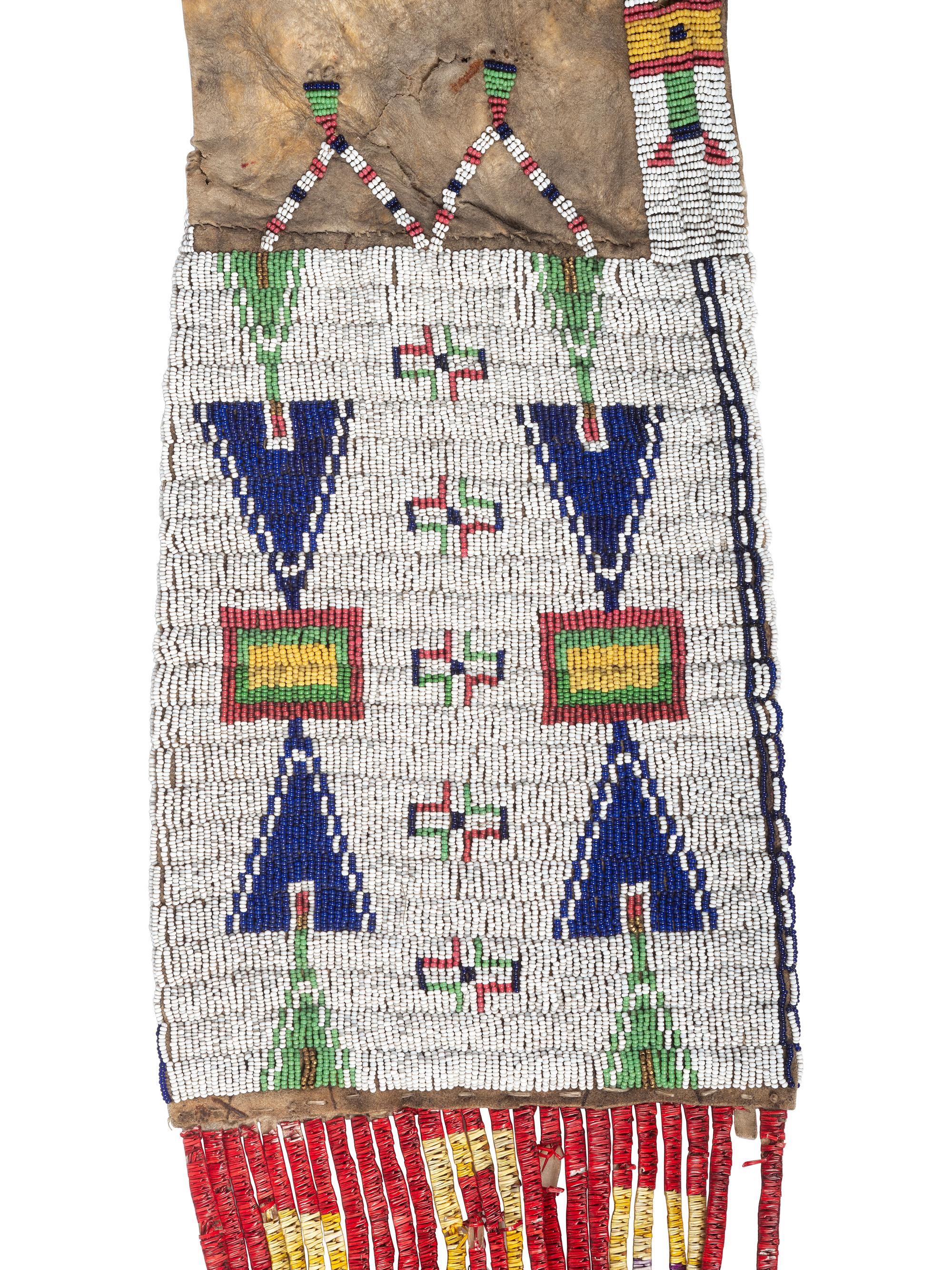 Sioux Beaded Hide Tobacco Bag