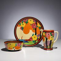 Clarice Cliff (English, 1899–1972) — Palmero Appliqué pattern, Group of 3 Items