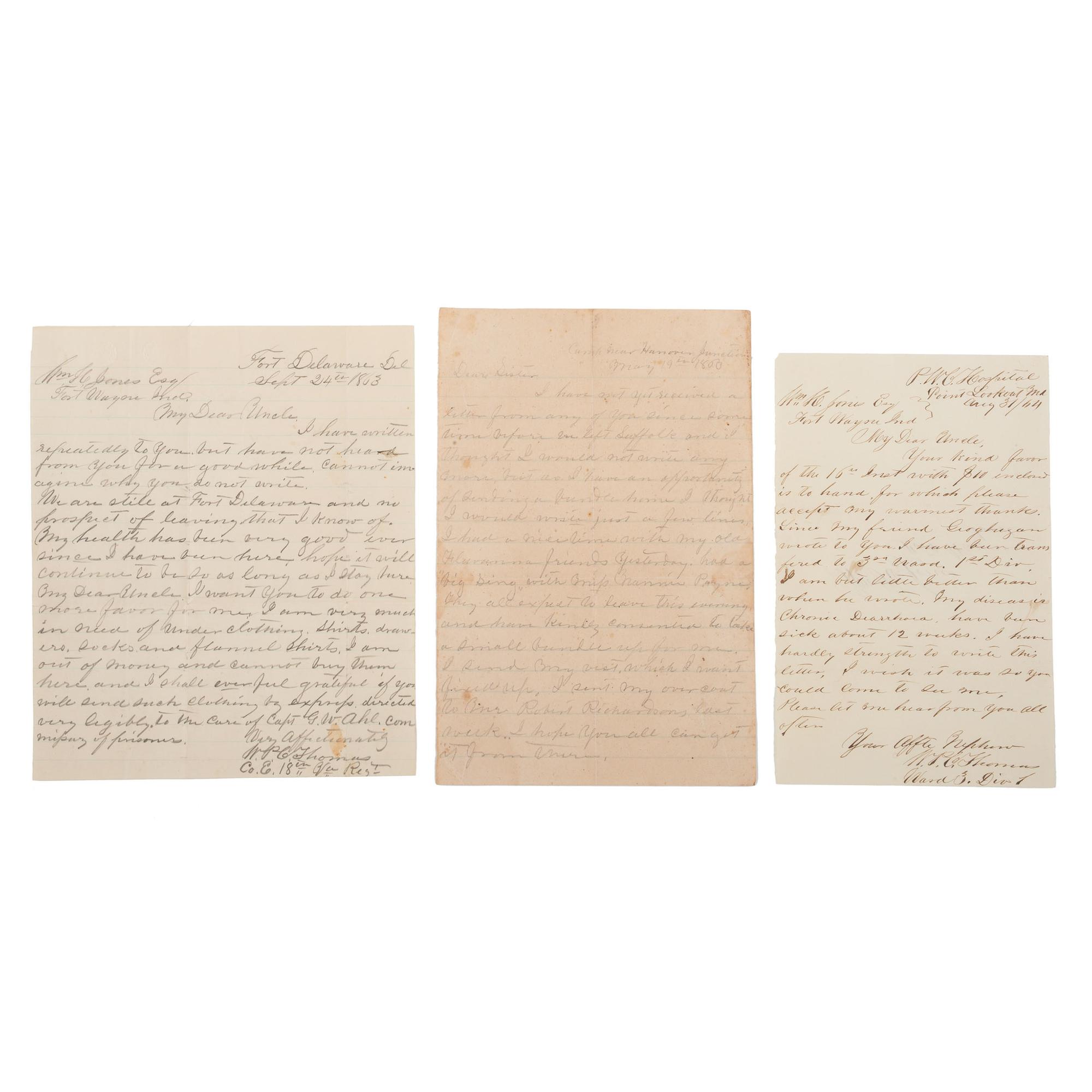 Gettysburg POW Letter Archive of Private William P.C. Thomas, 14th and 18th Virginia Infantry