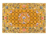 Two Yellow Ground Embroidered Silk Kang Cushion Covers