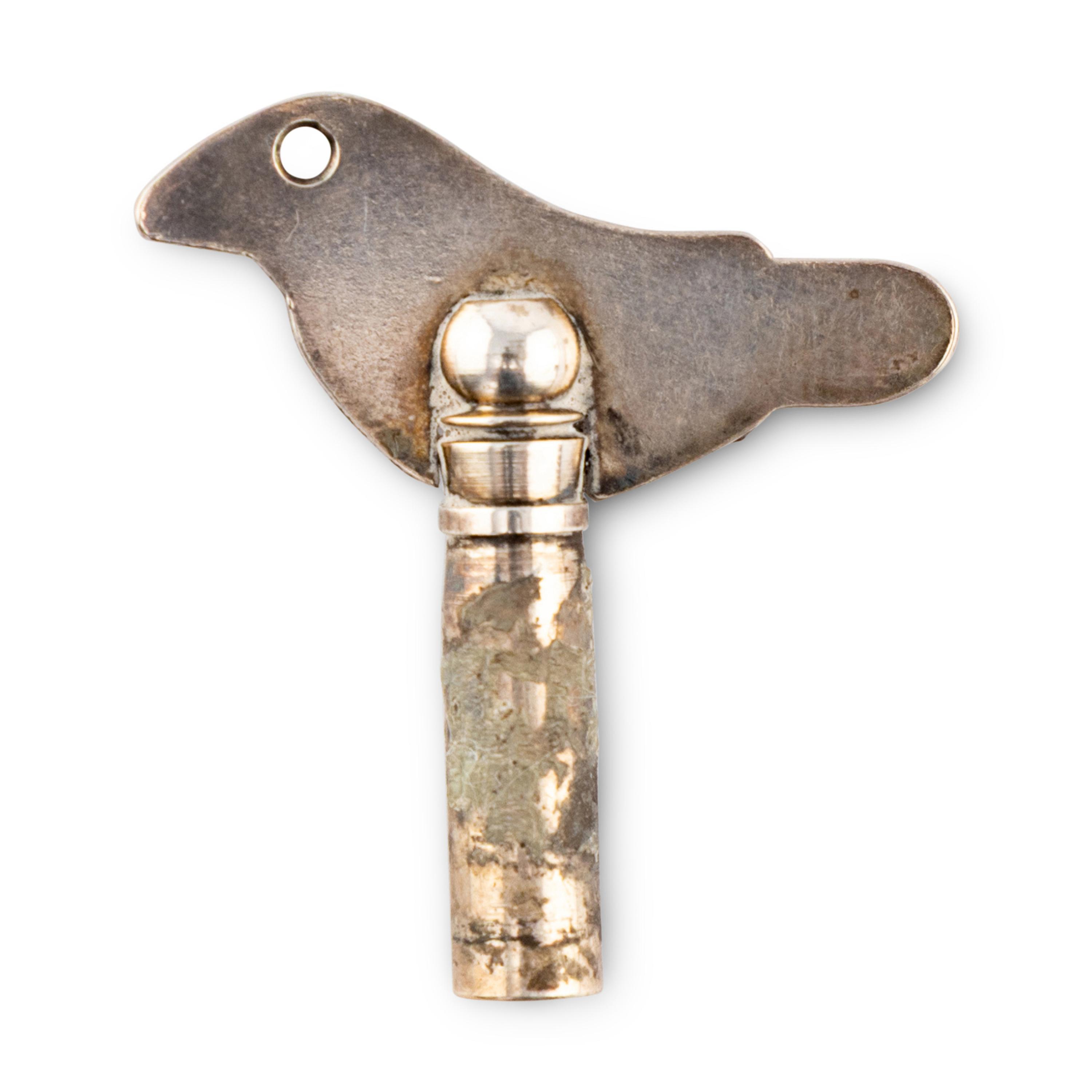 A German White Metal Singing Bird Automaton