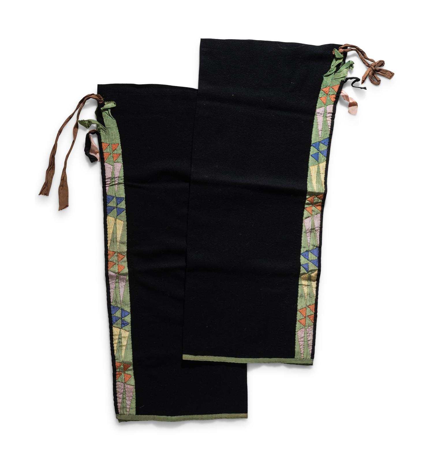 Osage Satin Ribbonwork Wool Leggings