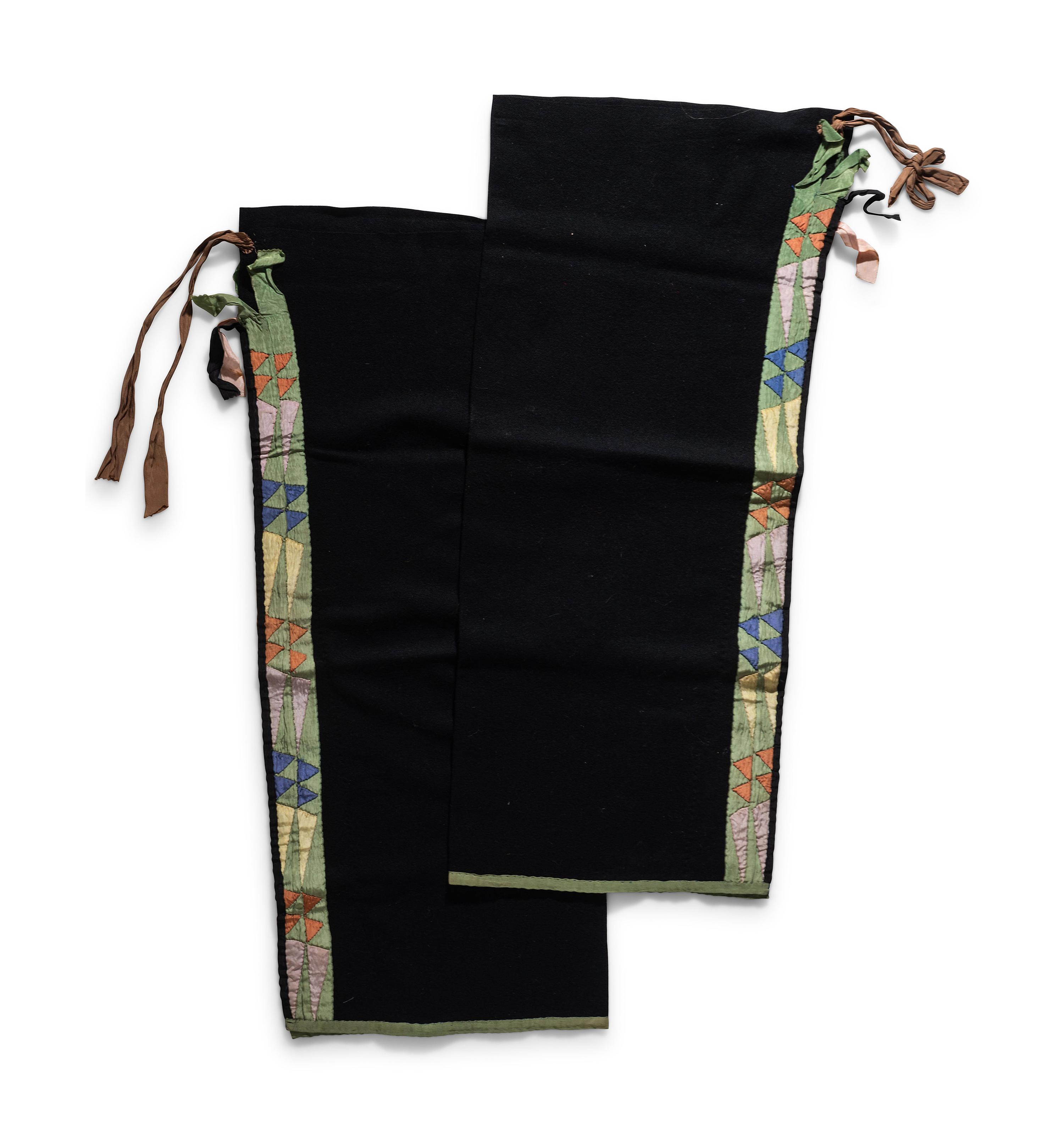 Osage Satin Ribbonwork Wool Leggings