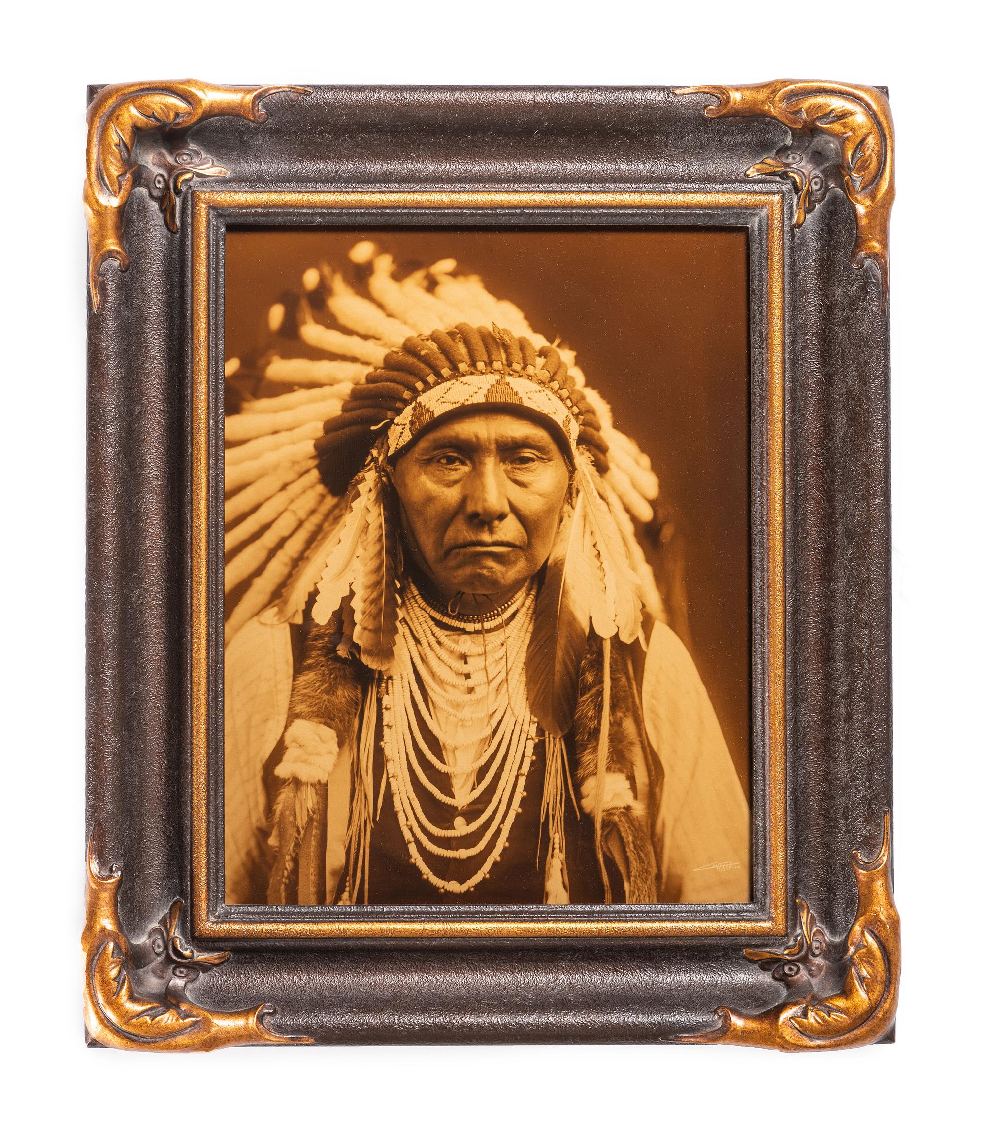 CURTIS, Edward (1868-1952). Chief Joseph. Curtis Centennial Project gold toned photograph.