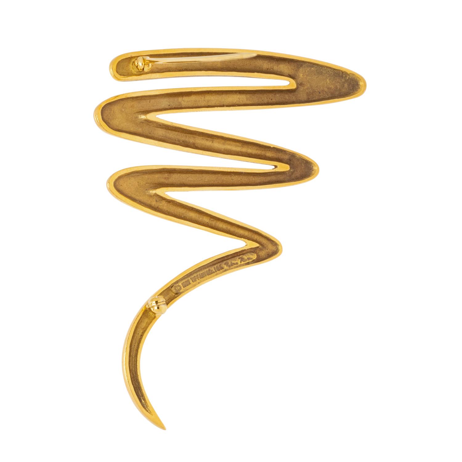 TIFFANY & CO., PALOMA PICASSO, YELLOW GOLD 'ZIG ZAG' BROOCH