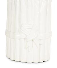 A Pair of White Glazed Ceramic Models of Asparagus Mounted as Lamps — 20TH CENTURY